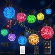 🎉 23ft g40 smart bluetooth outdoor string lights, multicolored patio lights with 25 led bulbs & remote, music sync waterproof app control for christmas backyard porch party decor logo