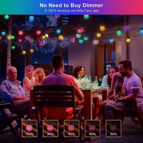 img 1 attached to 🎉 23FT G40 Smart Bluetooth Outdoor String Lights, Multicolored Patio Lights with 25 LED Bulbs & Remote, Music Sync Waterproof APP Control for Christmas Backyard Porch Party Decor