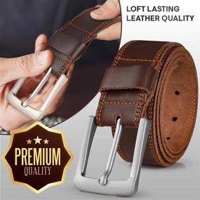 img 2 attached to 👔 Stylish Nabob Leather Belt with Intricate Stitching for Men