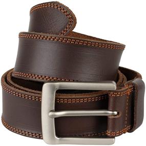 img 4 attached to 👔 Stylish Nabob Leather Belt with Intricate Stitching for Men