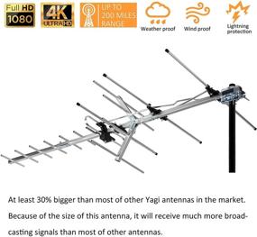 img 2 attached to 📡 2020 Latest Release: Five Star Indoor/Outdoor Yagi Satellite HD Antenna - 200 Mile Range, Attic/Roof Mount TV Antenna, Long Range Digital OTA Antenna for 4K 1080P with Mounting Pole Included
