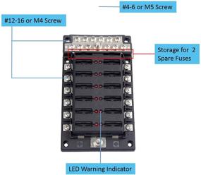 img 2 attached to 12 Way Marine Fuse Box with Indicator and Waterproof Cover - Ideal for Automotive, Car, Marine, Boat, RV - 12V/24V Circuit ATP/ATC/ATO with Negative Bus