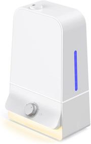 img 4 attached to 🏢 Large Room Air Humidifiers - Ultra Quiet 26dB Cool Mist, 6L Capacity for Home, Office with Auto Shut Off, Night Light, 360° Adjustable Rotation Nozzle and 20-60H Humidifying (White)