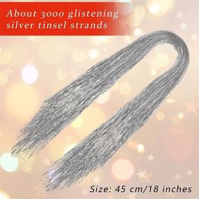 img 3 attached to 🎄 3000 Silver Strands Icicles Tinsel Christmas Tree Foil Fringe - Winter Home Decorations for Holiday Party, Birthday, Wedding - by WILLBOND