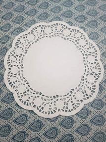 img 4 attached to 🌹 White Rose Design Paper Doilies - 100 Pieces Bulk Lace Placemats for Wedding, Birthday, Tea Party & Dining Tableware Decoration