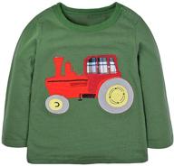 🚜 cozy and stylish: warmbaby little sleeve t shirts tractor boys' clothing for year-round comfort logo