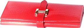 img 4 attached to Genuine leather purse/wallet with stylish crocodile pattern for women.