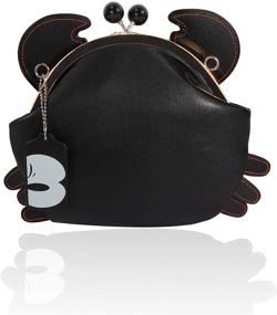 img 4 attached to Adorable Magicor Crab Crossbody Bag with Clasp Closure, Stylish PU Leather Handbag for Women and Girls