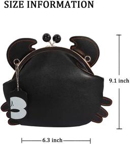 img 3 attached to Adorable Magicor Crab Crossbody Bag with Clasp Closure, Stylish PU Leather Handbag for Women and Girls
