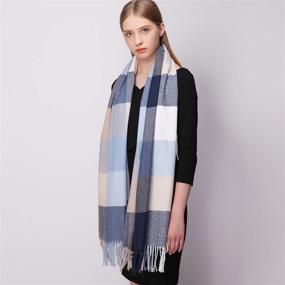 img 3 attached to 🧣 Winter Warmth Amplified: RIIQIICHY Women Plaid Scarf Pashmina Shawls and Wraps – Thick, Long & Large for Ultimate Comfort