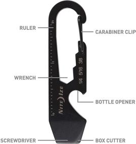 img 1 attached to Nite Ize DoohicKey Keychain Multi Tool: Stainless-Steel, 5-in-1 Black Tool with Bottle Opener & Carabiner Clip