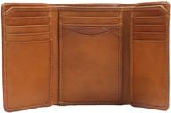 premium italian leather trifold wallet with extra pockets logo