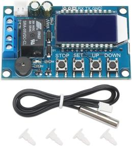 img 1 attached to 🌡️ High Accuracy Electronic Thermostat Controller - DROK DC 6-30V 24V Digital Temperature Control Board: -50 to +110 Degree Celsius, LCD Digital Micro Temp Control Switch Module with Waterproof Sensor Probe