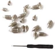 🔩 20 pieces of silver nickel plated tip screws with pointed cross slot design - ideal for leather accessories like belt buckles, wallets, handbags, and purses - includes screwdriver logo