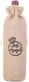 img 4 attached to 🍾 Burlap Wine Bag with Drawstring: 100% Natural Jute Reusable Wine Bottle Gift Bags for Wedding, Birthday, Engagement & Wine Tasting Party Supplies - Just Engaged Edition