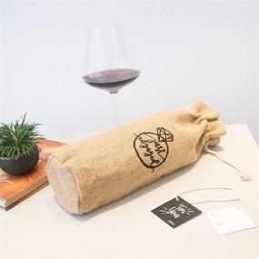 img 1 attached to 🍾 Burlap Wine Bag with Drawstring: 100% Natural Jute Reusable Wine Bottle Gift Bags for Wedding, Birthday, Engagement & Wine Tasting Party Supplies - Just Engaged Edition