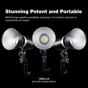 img 3 attached to 🎥 Godox ML60 Handheld LED Video Light - 60W, 69000LUX@0.5m, CRI96+ TLCI 97+, 16 Groups 32 Channels 99IDs, Ultra Quiet Fan, NP-F970 Battery Support, 8 Preset Lighting FX Effects, Includes LAOFAS Color Filters