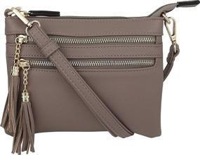 img 4 attached to Multi Zipper Crossbody Handbag Tassel Accents Women's Handbags & Wallets for Crossbody Bags