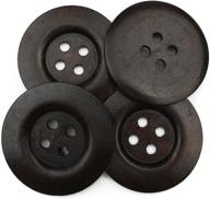 premium quality all in one 10pcs dark brown large 🔘 4 hole sewing wood buttons - wide edge 50mm(2”) for versatile crafting logo