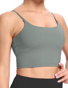 img 3 attached to 🏃 HHUQ Women’s Longline Sports Bra: Wirefree Padded Medium Support for Running & Yoga