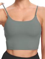 🏃 hhuq women’s longline sports bra: wirefree padded medium support for running & yoga logo