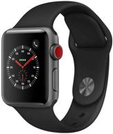 📱 (renewed) apple watch series 3 (gps + cellular, 38mm) - space gray aluminum case with black sport band: unbeatable performance and connectivity logo