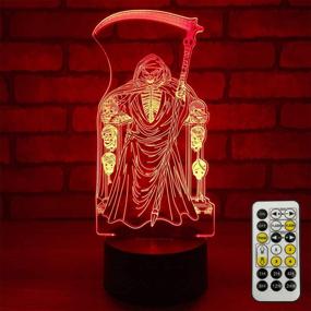 img 4 attached to FlyonSea Grim Reaper Light: Cool Room Decor with Skull Lamp, Timer & 7 Color Changing - Remote Control & Smart Touch, Unique Gifts for Men, Halloween Skull Decor