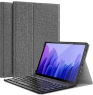 💻 moko keyboard case for samsung galaxy tab a7 2020, pu tablet cover with detachable wireless keyboard, compatible with galaxy tab a7 10.4 inch (sm-t500/505/507), gray логотип