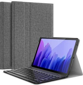 img 4 attached to 💻 MoKo Keyboard Case for Samsung Galaxy Tab A7 2020, PU Tablet Cover with Detachable Wireless Keyboard, Compatible with Galaxy Tab A7 10.4 Inch (SM-T500/505/507), Gray
