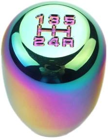 img 4 attached to 🚗 DEWHEL 5 Speed Manual Shift Knob M10x1.25 Screw On Aluminum: Enhance Your Driving with Neo-Chrome Elegance