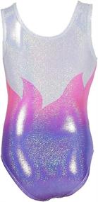 img 3 attached to 🌈 Colorful Rainbow Gymnastics Leotards for Girls, Sparkling One-Piece Dancewear, Ages 2-11 Years