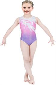 img 2 attached to 🌈 Colorful Rainbow Gymnastics Leotards for Girls, Sparkling One-Piece Dancewear, Ages 2-11 Years