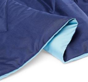 img 1 attached to Amazon Basics Twin/Twin XL Reversible Microfiber Comforter Blanket in Navy/Sky Blue Shades