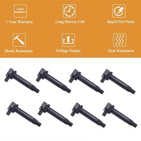 img 1 attached to JDMON Ignition Coils Compatible with Toyota Lexus 4Runner Land Cruiser Sequoia Tundra LS430 GS430 GX470 SC430 - V8 4.3L 4.7L 5.7L, 5C1196 UF230 Pack of 8