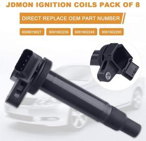 img 2 attached to JDMON Ignition Coils Compatible with Toyota Lexus 4Runner Land Cruiser Sequoia Tundra LS430 GS430 GX470 SC430 - V8 4.3L 4.7L 5.7L, 5C1196 UF230 Pack of 8