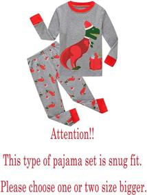 img 3 attached to 🦖 Dinosaur Boys' Clothing: Festive Family Pajamas for Christmas