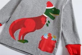 img 2 attached to 🦖 Dinosaur Boys' Clothing: Festive Family Pajamas for Christmas