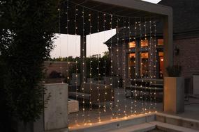 img 3 attached to Create a Stunning Ambiance with FOSSA LED String Curtain Lights - 9 ft Perfect for Bedroom, Patio, and Wedding Decor - No Batteries Required - Ideal for Indoor and Outdoor Use