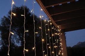 img 1 attached to Create a Stunning Ambiance with FOSSA LED String Curtain Lights - 9 ft Perfect for Bedroom, Patio, and Wedding Decor - No Batteries Required - Ideal for Indoor and Outdoor Use