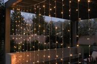 create a stunning ambiance with fossa led string curtain lights - 9 ft perfect for bedroom, patio, and wedding decor - no batteries required - ideal for indoor and outdoor use logo