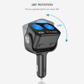 img 3 attached to 🔌 90W Dual USB Ports Car Charger with Separate On/Off Switches, LED Voltage Display, and 2 Sockets Cigarette Lighter Splitter for Mobile Cell Phone GPS DashCam - USB Car Charger 12/24V