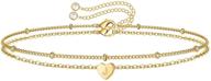 turandoss layered heart initial bracelets for women, 14k gold filled 💌 handmade personalized letter bracelets for women girls - dainty heart initial jewelry gifts logo