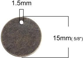 img 2 attached to 🔘 200 Antique Bronze Tone Metal Blanks - 9/16 Inch Round Circle Stamping Blanks with 15mm Diameter - Ideal for Crafting Tags