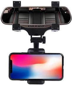 img 4 attached to 📱 Everyday Car Rear View Mirror Phone Holder Mount - Universal Smartphone Cradle Compatible with iPhone 11 Pro, Xr, Xs Max, X, 7, 8, 12 Plus, Note 10, 9, Galaxy S20, S20+ 5G, S10, S9, S8, Google Pixel, GPS