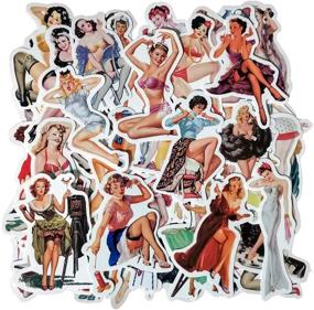 img 4 attached to Waterproof Sexy Pin Up Girl Stickers Pack - Ideal for Water Bottles, Laptops, Skateboards, Motorcycles, Cars, Bikes, Luggage, Trolley Cases - 50 PCS Sun-Proof Decals for Stylish Decoration - No-Duplicate Collection