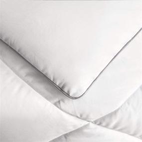 img 1 attached to 🛏️ TECHTIC Queen Size Plush White Comforter Duvet Insert - Down Alternative Quilted Stand Alone Bedding with Box Stitching, Machine Washable