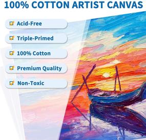 img 1 attached to 🎨 36-Piece Pack of Painting Canvas Panels - 5x7", 8x10", 9x12", 11x14" (9 Each), Primed White Cotton Artist Canvas Boards for Acrylic, Oil Paint, Wet or Dry Art Media