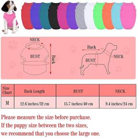 img 3 attached to 🐶 URATOT 12 Pieces Dog Shirts: Soft Cotton T-Shirt for Cats and Dogs - Breathable Pet Clothes for Small, Medium, and Large Dogs