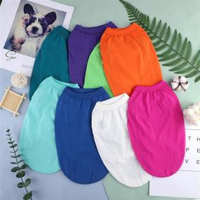 img 1 attached to 🐶 URATOT 12 Pieces Dog Shirts: Soft Cotton T-Shirt for Cats and Dogs - Breathable Pet Clothes for Small, Medium, and Large Dogs