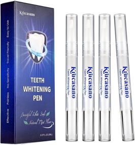 img 4 attached to Krucasano Teeth Whitening Pen Kit (4 Pens) - Effective, Painless, and Non-Sensitive - Get 🦷 a Beautiful White Smile with Natural Mint Flavor and Easy to Travel with Whitening Gel Pen!